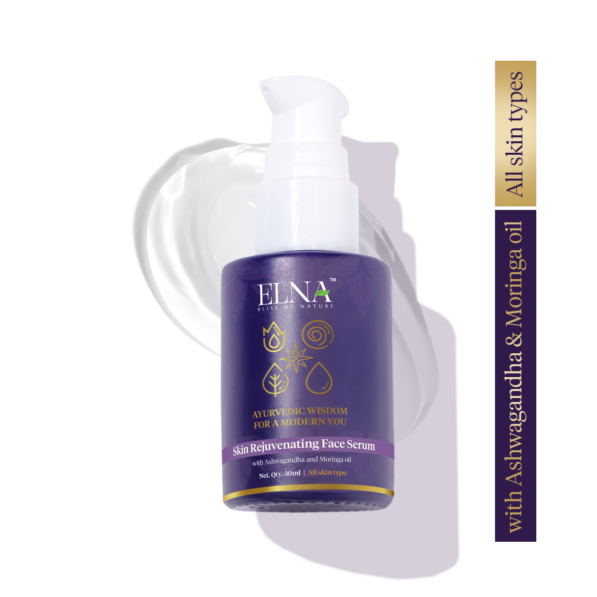 Skin Rejuvenating Face Serum with Ashwagandha and Moringa oil