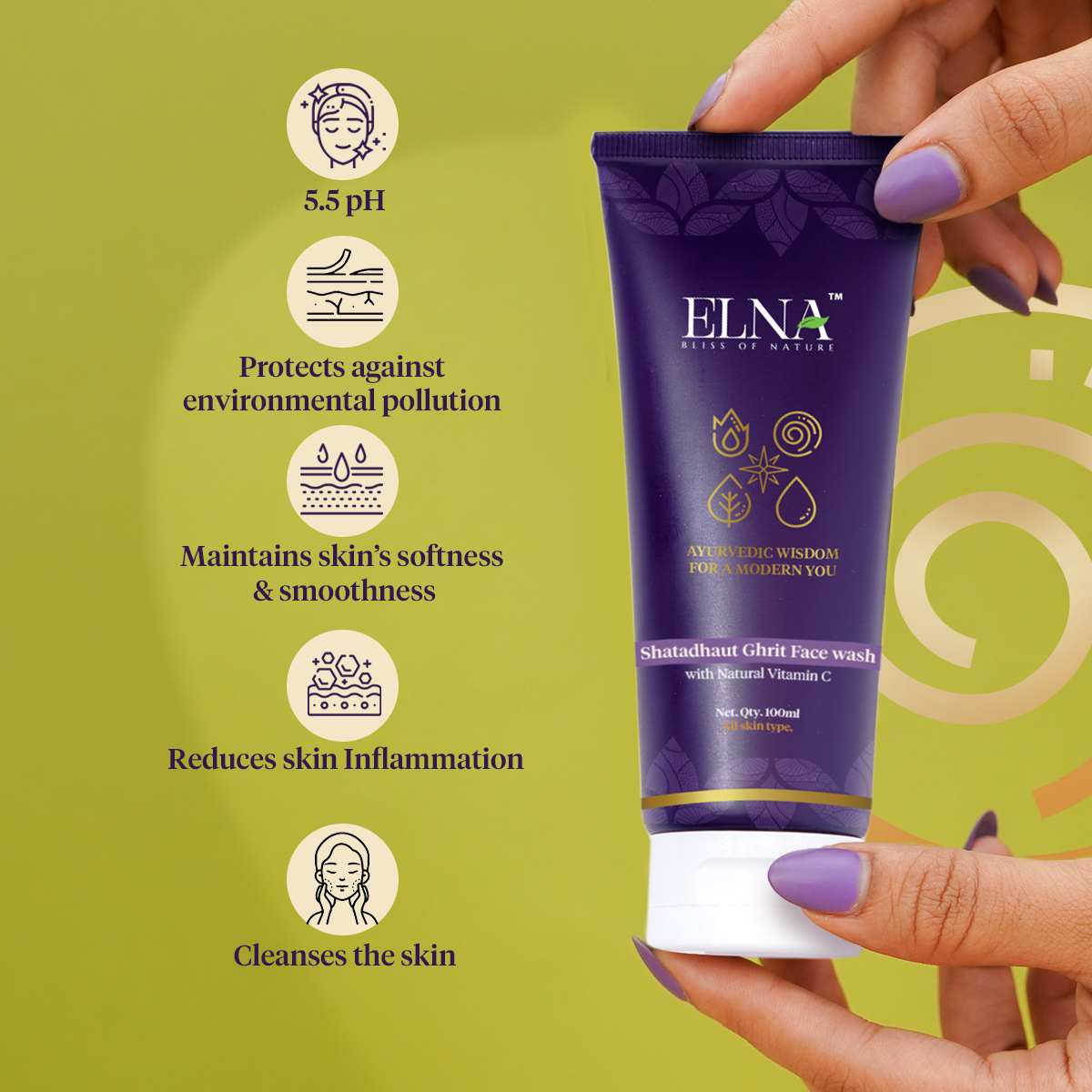 Shatadhaut Ghrit  (100 Times Washed Ghee) Face Wash with Natural Vit C