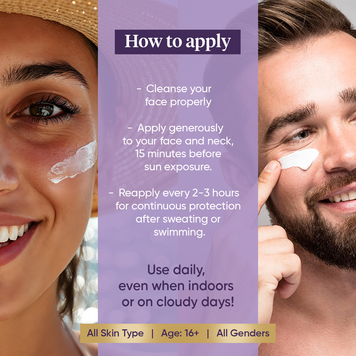 Moisturizing UV Lock Sunscreen SPF 50 PA++++ with Shatadhauta ghrit, Ashwagandha and Manjistha