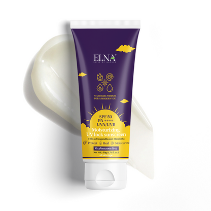 Moisturizing UV Lock Sunscreen SPF 50 PA++++ with Shatadhauta ghrit, Ashwagandha and Manjistha
